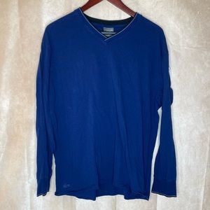 Lacoste sleepwear pajama top mens long sleeve navy blue Medium